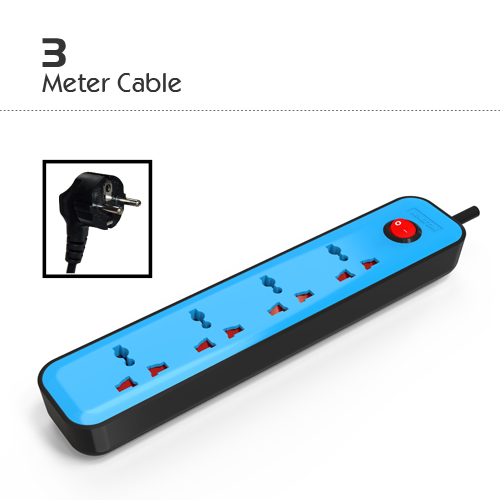 WALTON WES2P4E3M-02 Multiplug (Light Blue) - 1500W